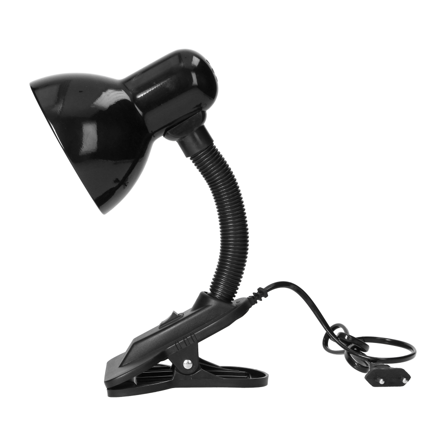 LATSA, desk lamp with a clip, 10W, E27, steel + plastic, black